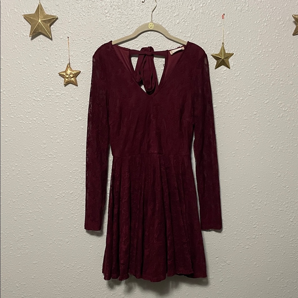 Soft Burgundy Lace Dress